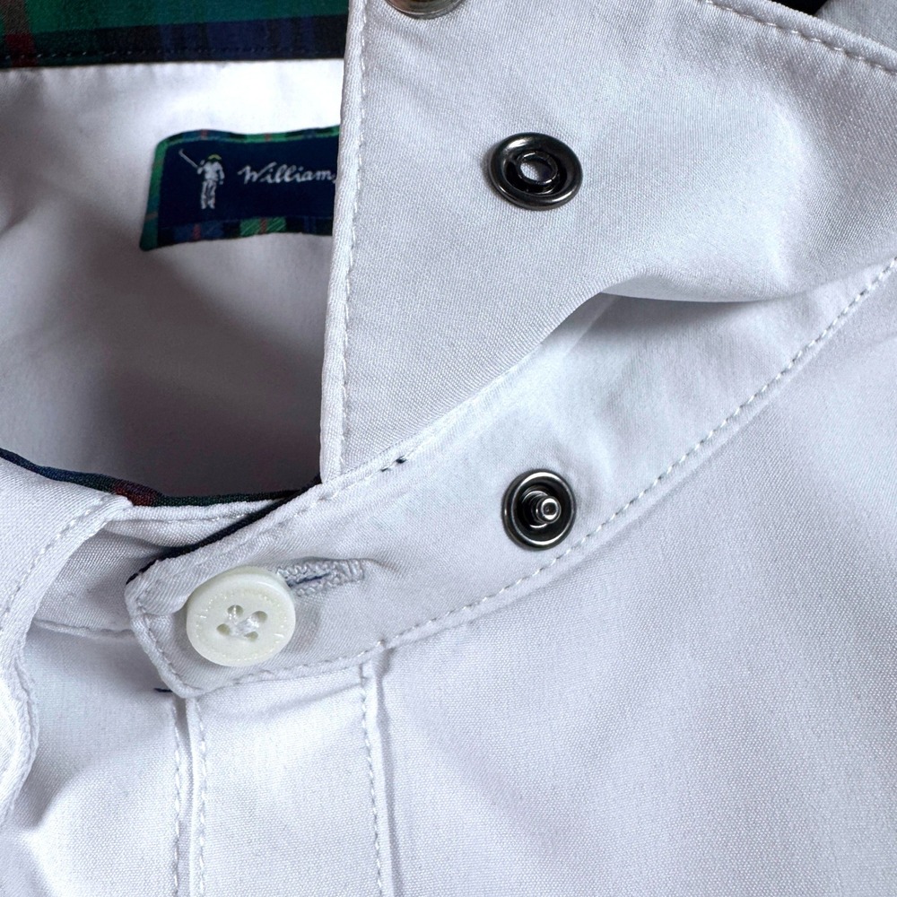 William Murray Short Sleeve Golf Shirt Men XXL Solid White Snap Down Stretch NEW - Picture 6 of 11